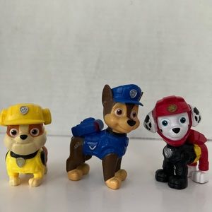 Paw Patrol Figure Lot of 3 - Chase Rubble Marshall - Toy Lot